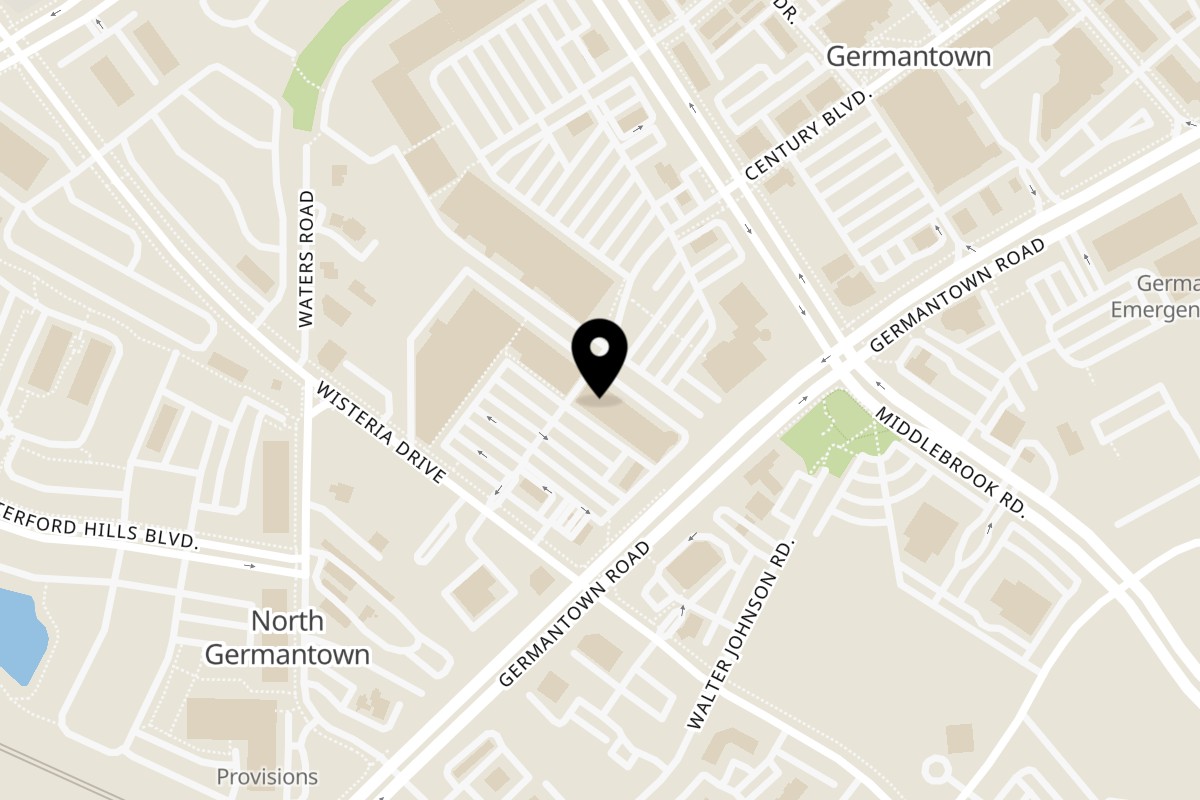 Map showing the location of Curry Place Germantown on 12951 Wisteria Dr in Germantown